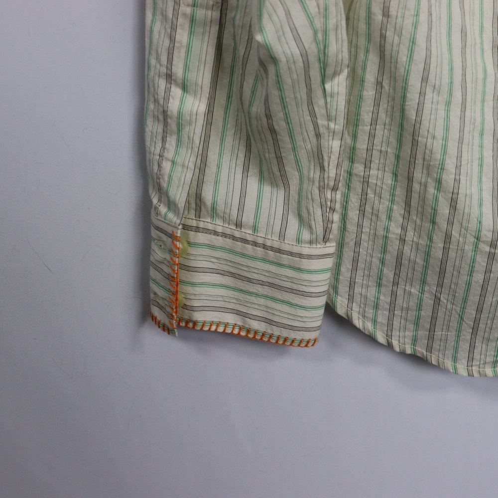 Zara Green Striped Button Up Shirt Men’s Small NWT Lightweight Casual - Picture 9 of 10